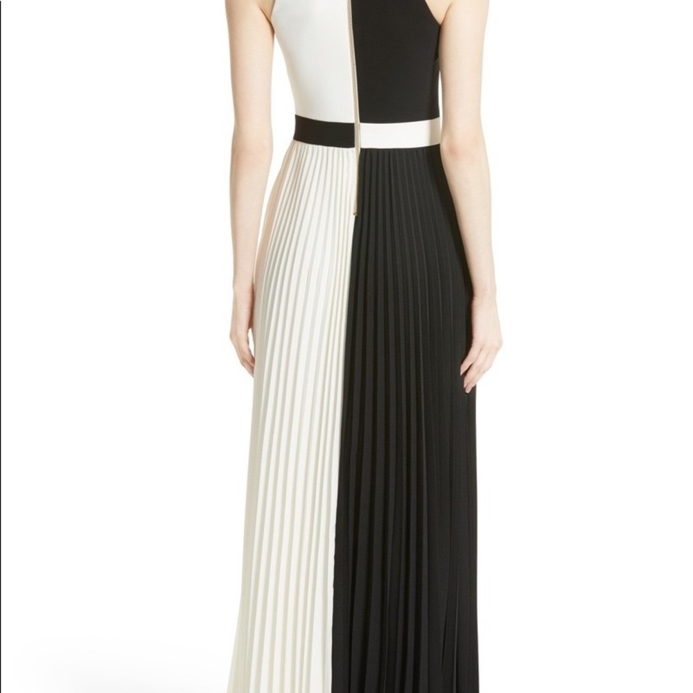 Ted Baker black & white pleated evening gown